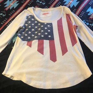 Farmgirl American flag long sleeve shirt